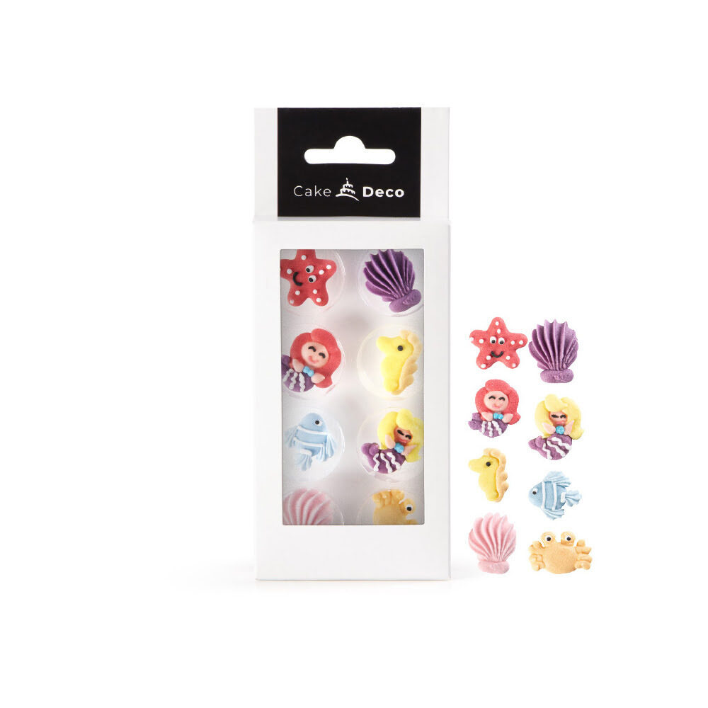 X12 BLISTERS 8PCS MERMAID 2D D.2,5CM CAKE DECO SUGAR 39305