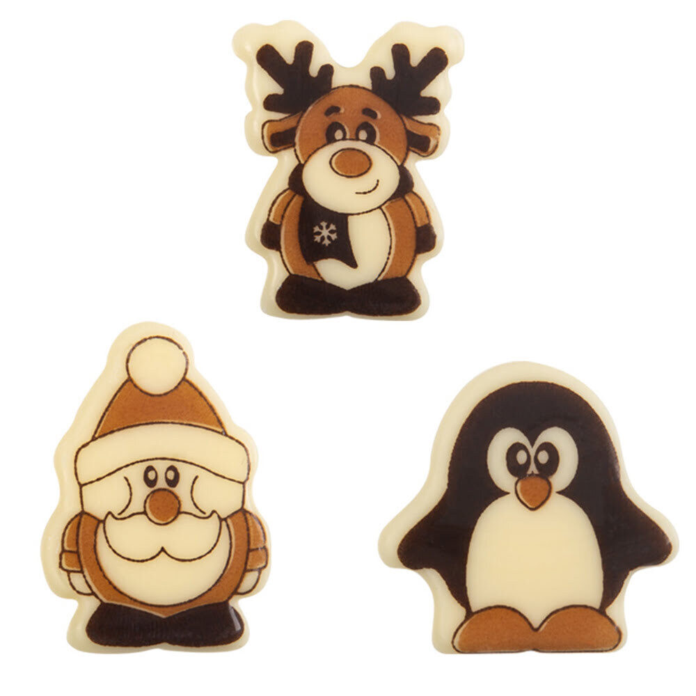 X6ST BLISTERS 12ST ASS KERSTFIG. D4CM CAKE DECO CHOC.39705