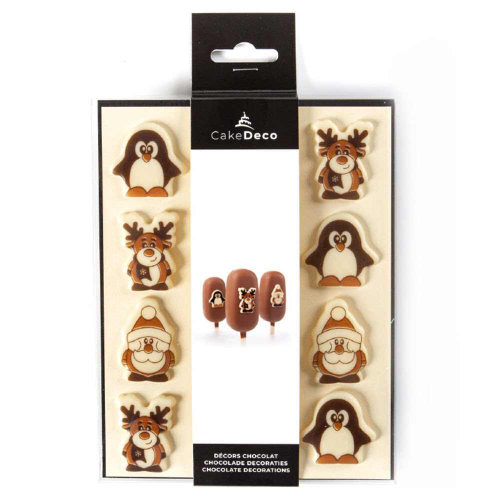 X6ST BLISTERS 12ST ASS KERSTFIG. D4CM CAKE DECO CHOC.39705