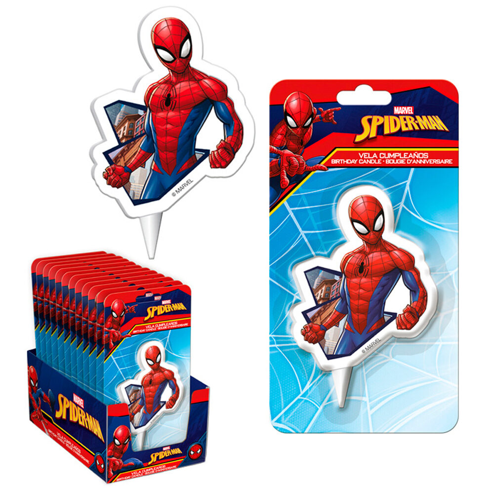 X12PC CANDLES SPIDERMAN 2D H.7,5CM 41038