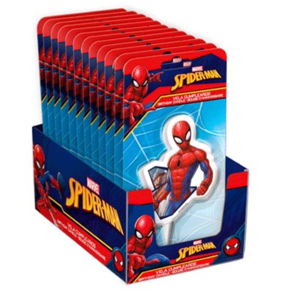 X12PC CANDLES SPIDERMAN 2D H.7,5CM 41038