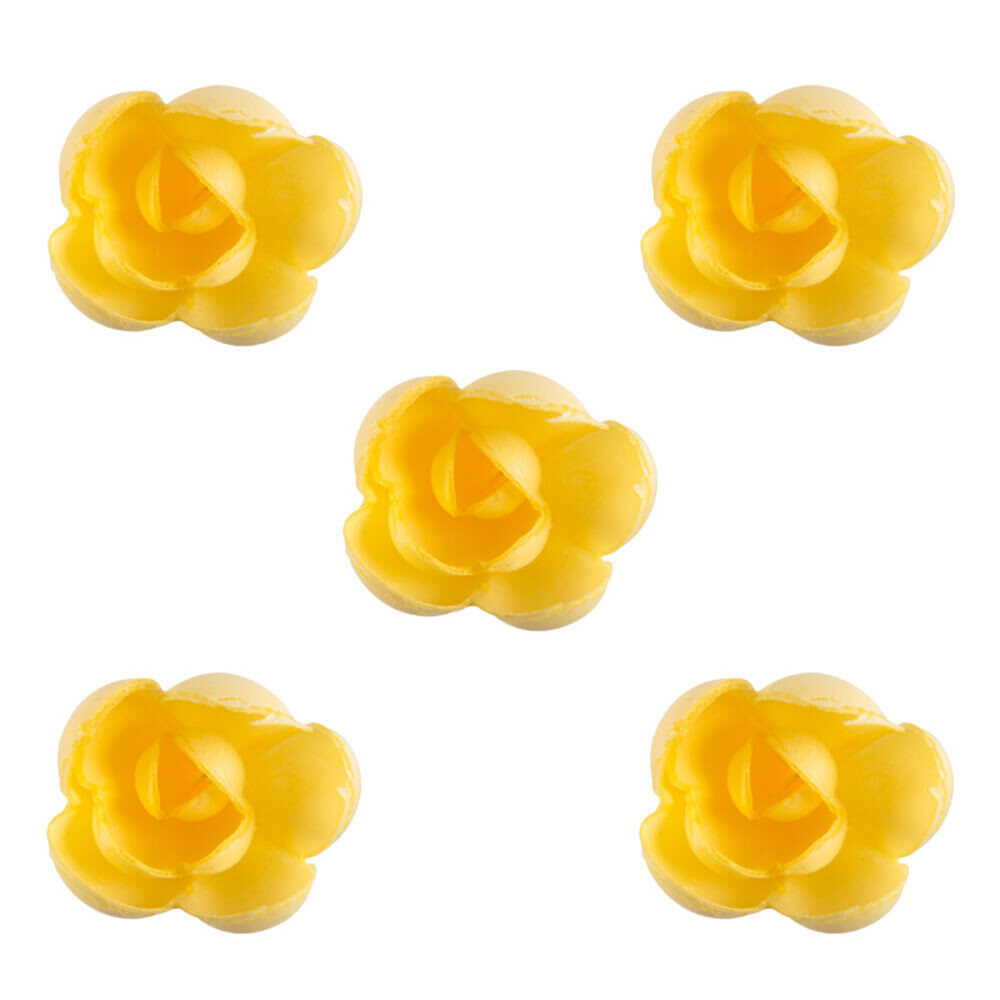 C/50PC. FLOWER LOLA YELLOW (WAFER) D3CM