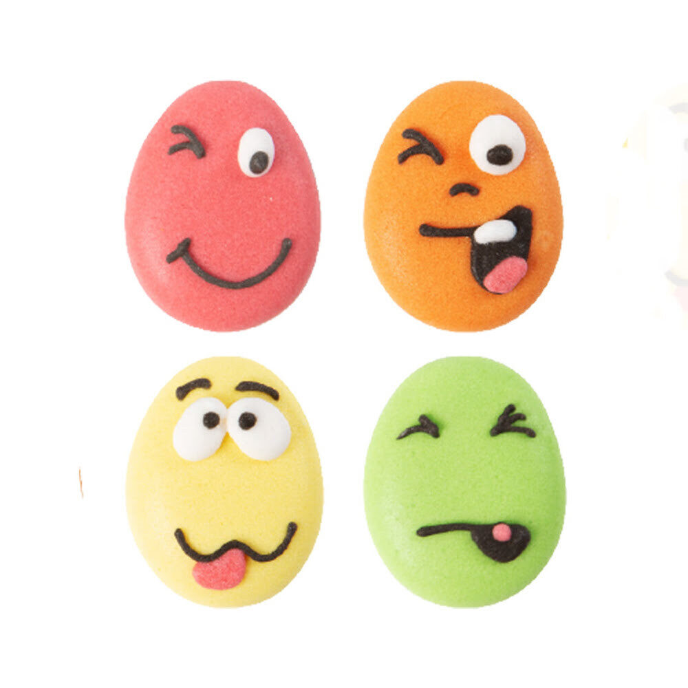 X96PC ASSORTIMENT FUNNY EGG D.2,4CM SUCRE 51902
