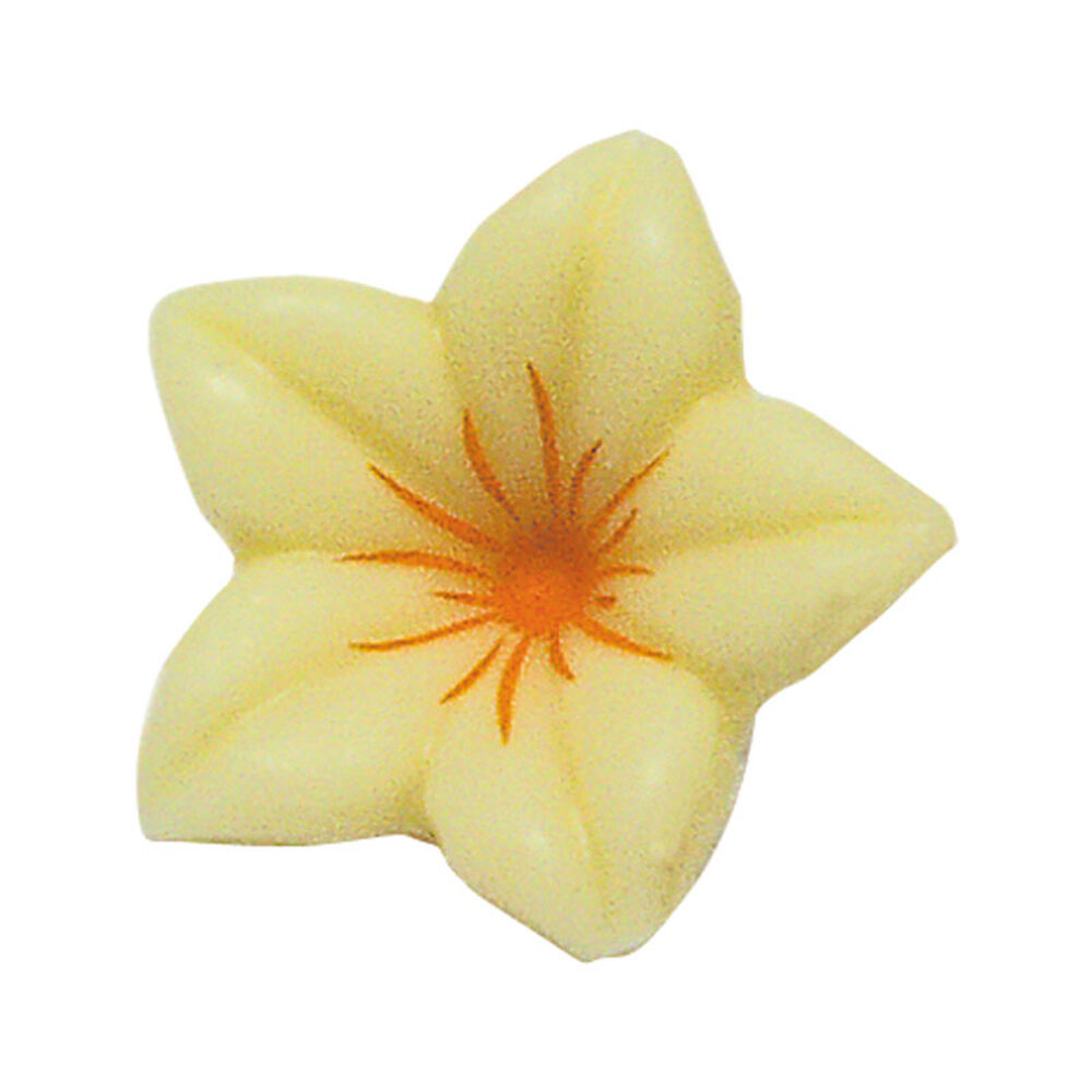 C/ 76 PC. WHITE CHOC FLOWER  3D 3CM    54013