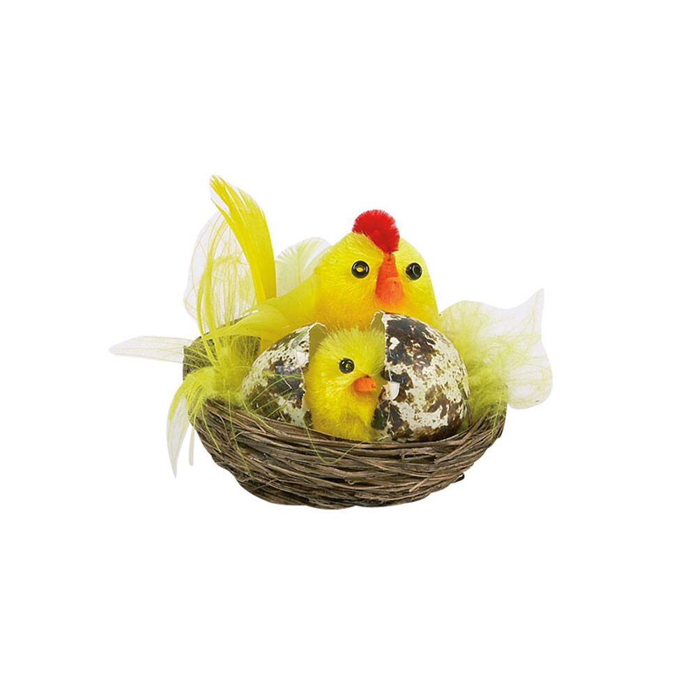 C/ 12 PC. POUSSIN NID+COQ.  59426%