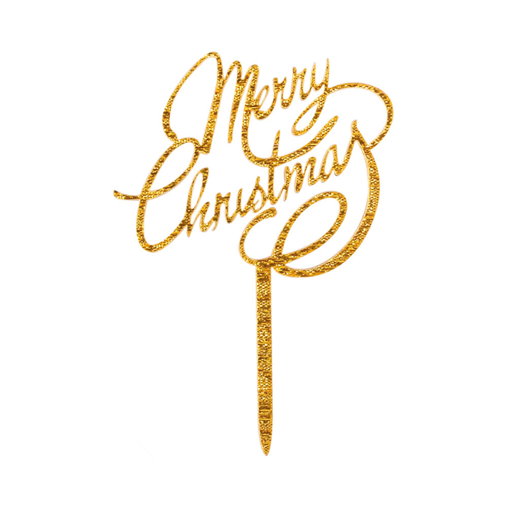 C/40PC.MERRY CHRISTMAS CAKE TOPPER (PLASTIC)  59843