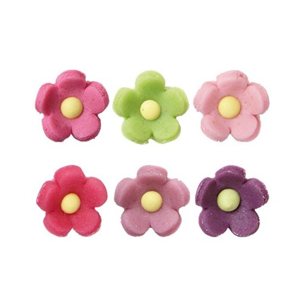 X240PC ASS. CURLED LITTLE FLOWERS 1.8CM SUGARPASTE 61005