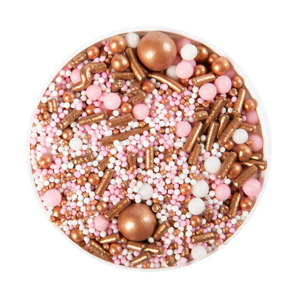 X500G SPRINKLES MIX BRONZE/PINK PEARLS SUGAR 61215
