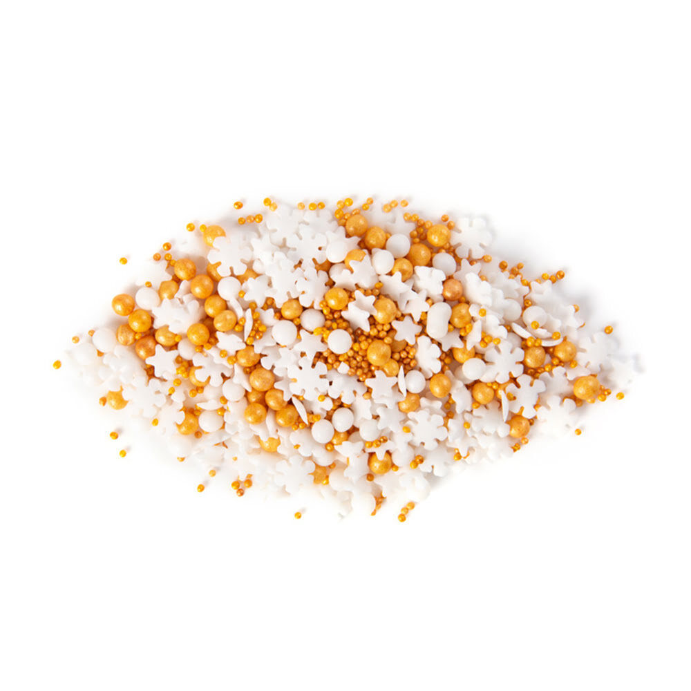 X500G SPRINKLES MIX GOLD/WHITE SUGAR 61275