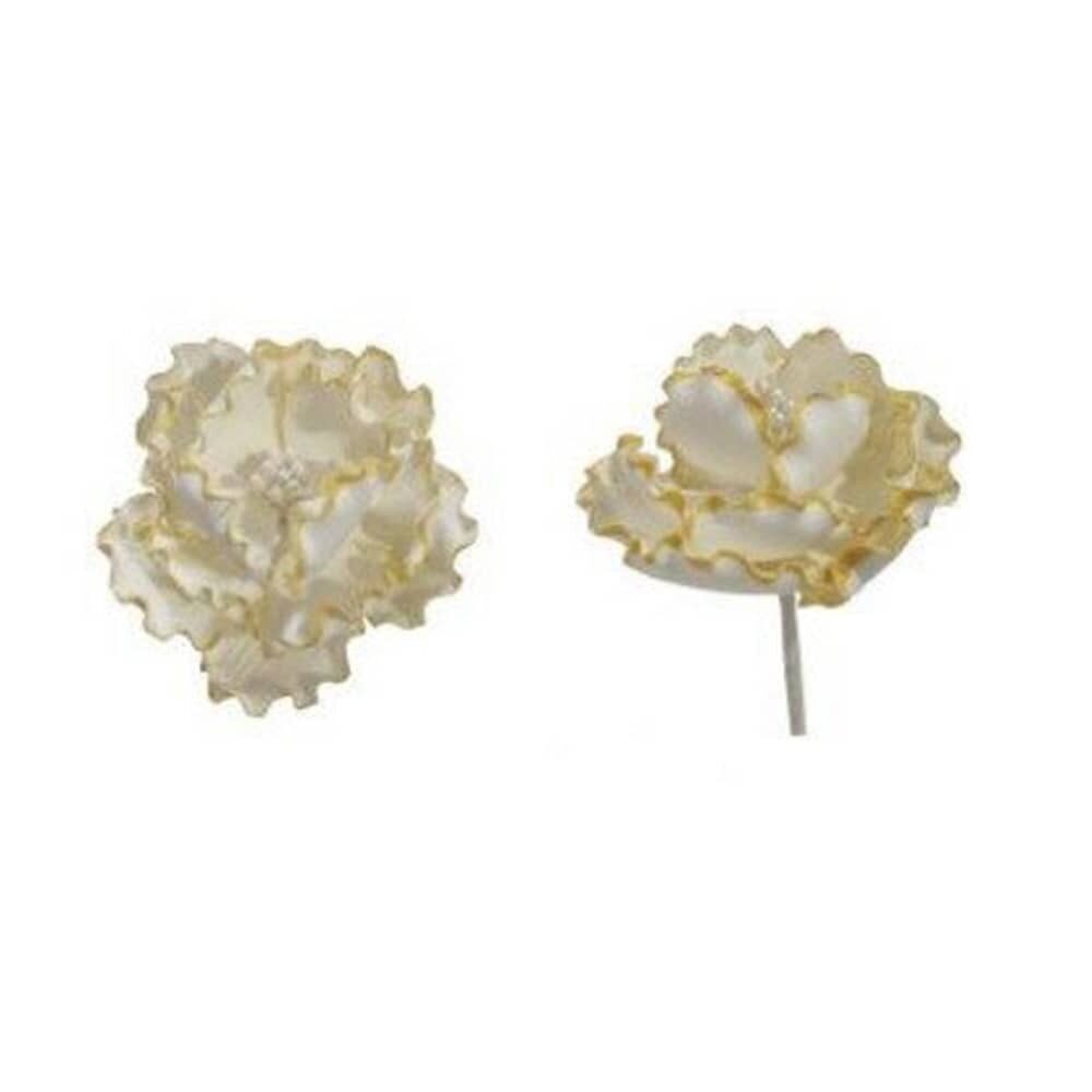 X16PC FLOWER PEONY WHITE 3D D.6CM DRAGANT 66016