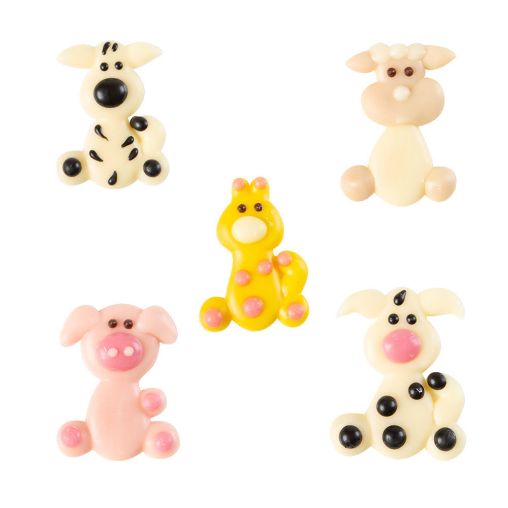 X75PC ASSORTMENT ANIMALS L.3X2CM CHOCOLATE 67106