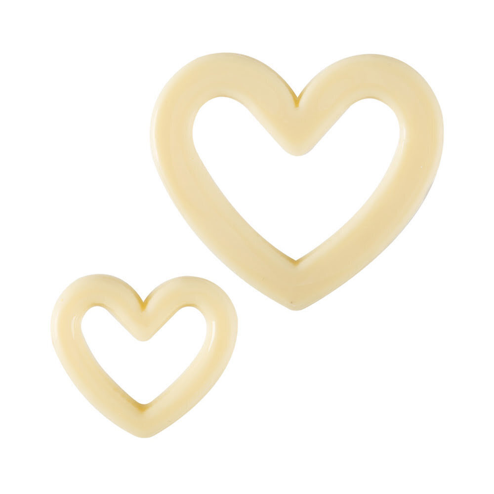 X66PC ASS. OPEN HEART WHITE DIAM. 6,5CM/DIAM. 4CM 68038