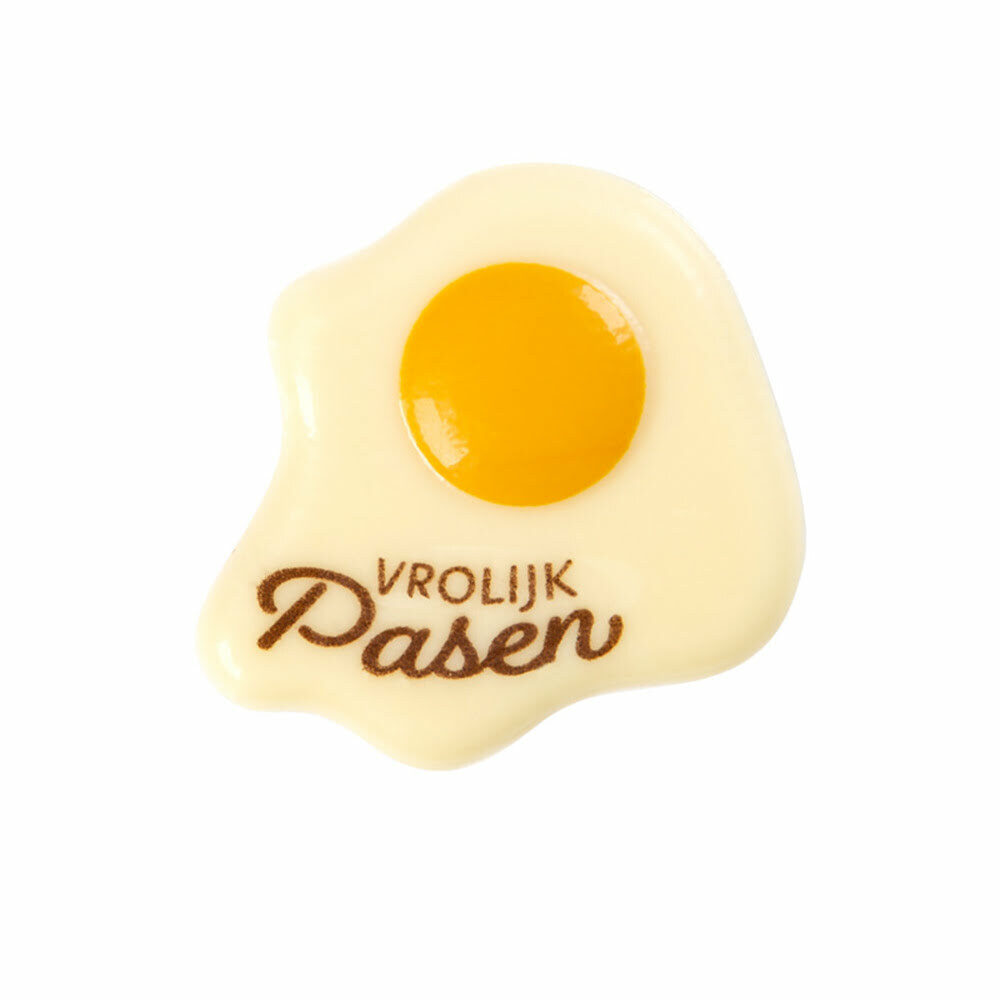 X120ST PLAATJE SPIEGELEI VROLIJK PASEN L4X3,8CM CHOC. 69089