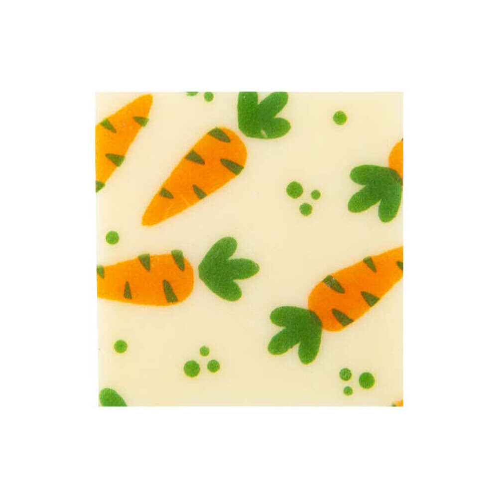 X220PC WHITE PLATE WITH CARROT 3X3CM CHOCOLATE 69145
