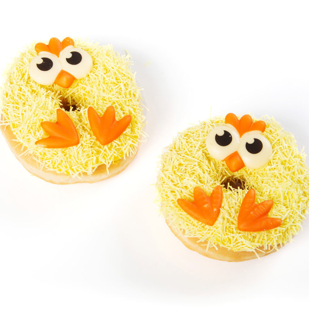 X60SET CHICK HEAD 4X3,7CM WITH PAWS 2,6X2,5CM CHOCOLATE69158