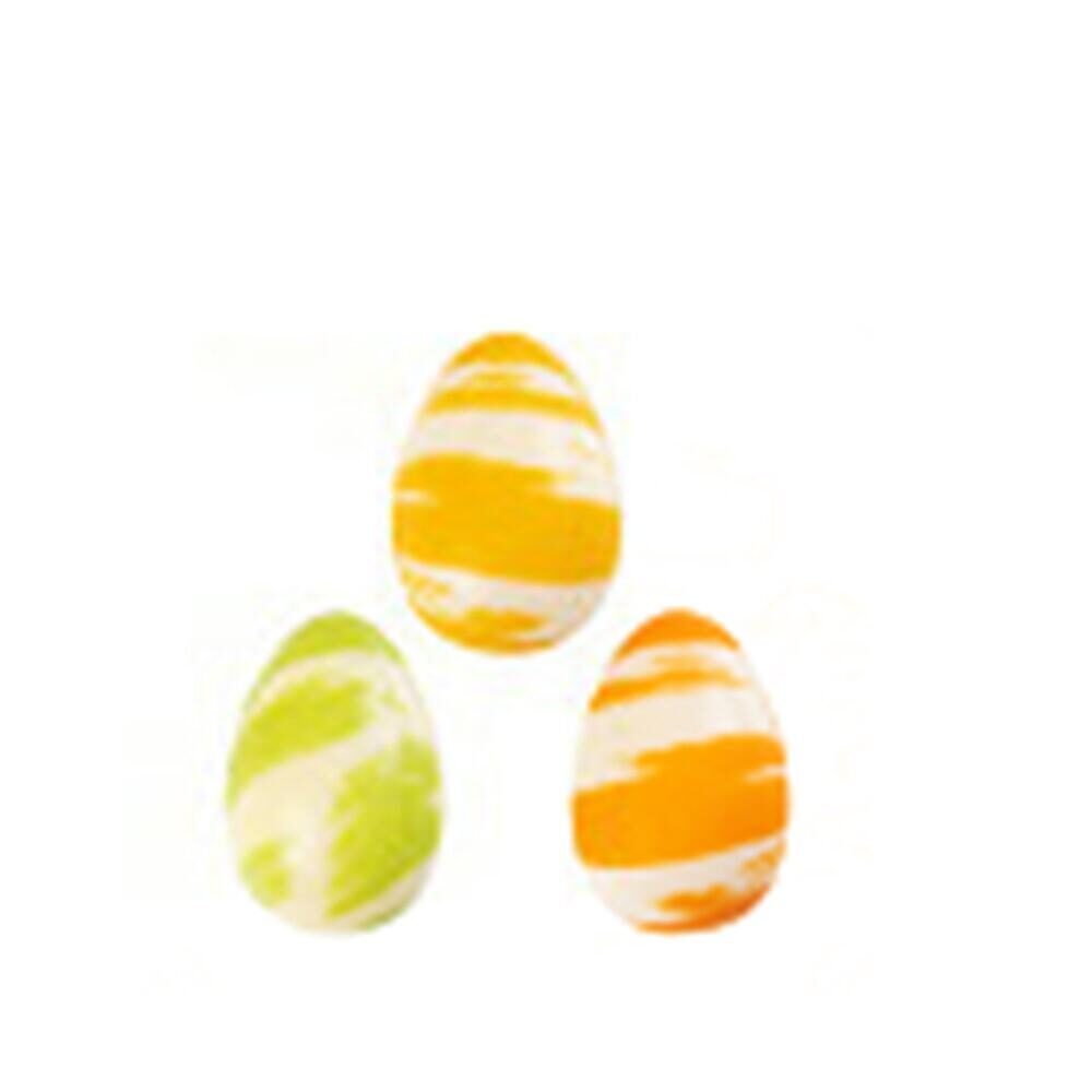 X96PC ASS. EGG LINES YELLOW/ORAN/GREEN 3D L.2.4X3.8CM 69191
