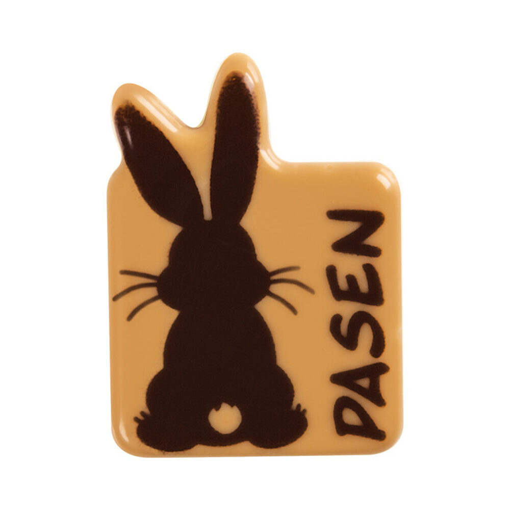X120ST PLAATJE KONIJN PASEN L3,5 X 2,5CM CARAMEL CHOC. 69473