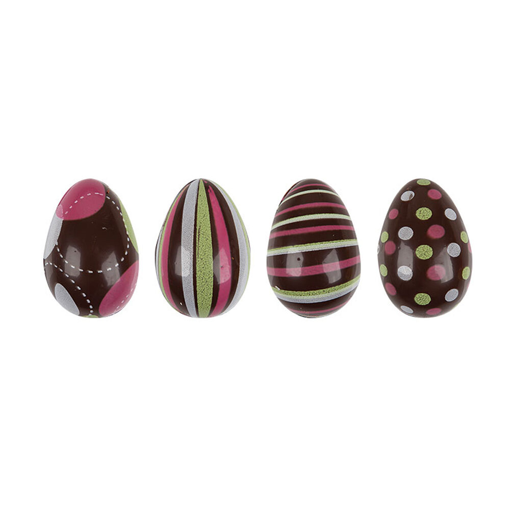 C/ 64 PC. DARK CHOC EGG MIXED DESIGN 3.8X2.4CM  69619