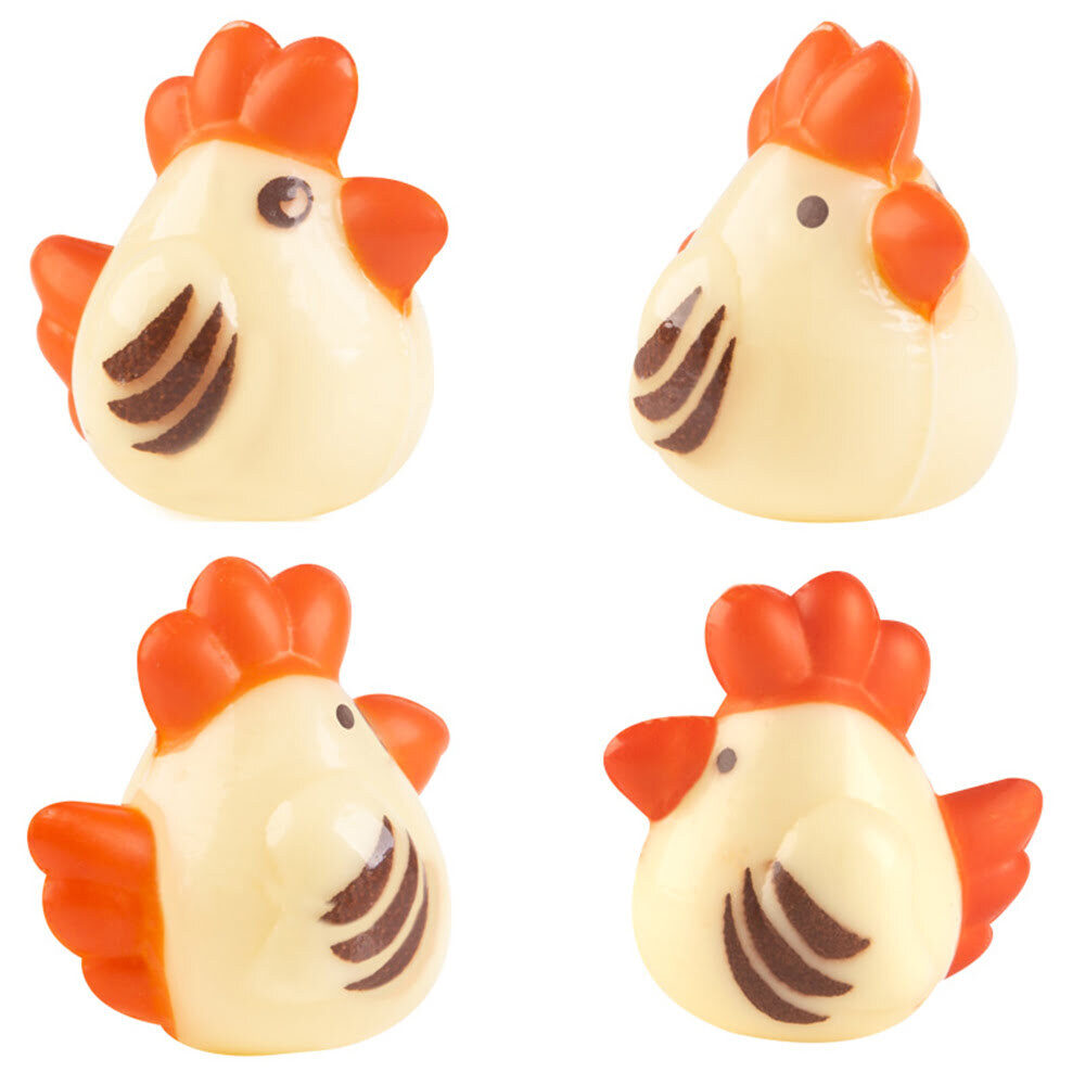 X72PC CHICKEN ASSORTMENT 3D H.3,5CM CHOCOLATE 69884