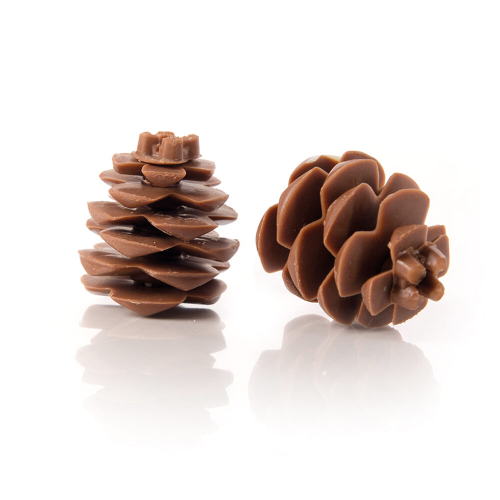 C/18PC.CHOCOLATE PINE CONES 2.5CM   77065