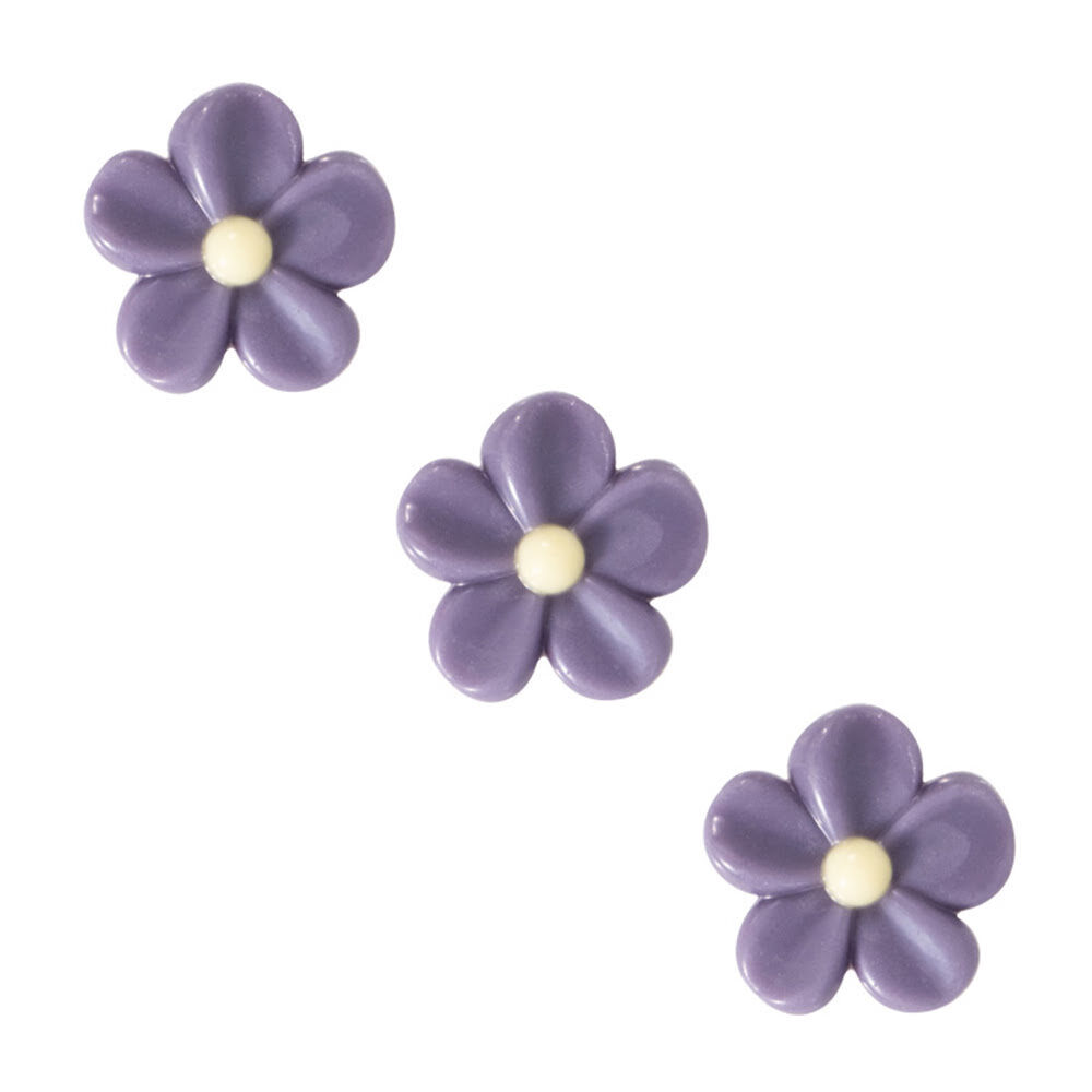 X120PC PURPLE FLOWER D.2,2CM CHOCOLATE 78345