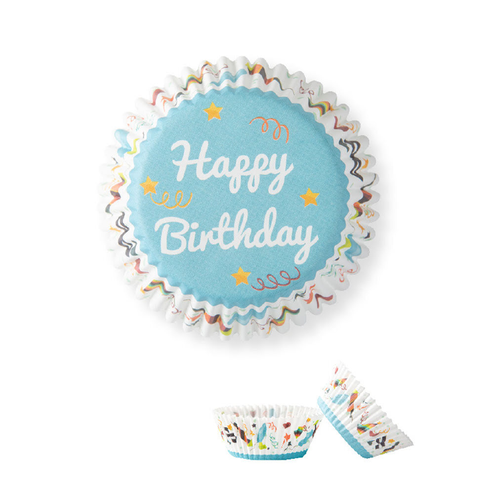 C/8X50ST CUPCAKEPAPIER HAPPY BDAY H3,2X5CM 90304