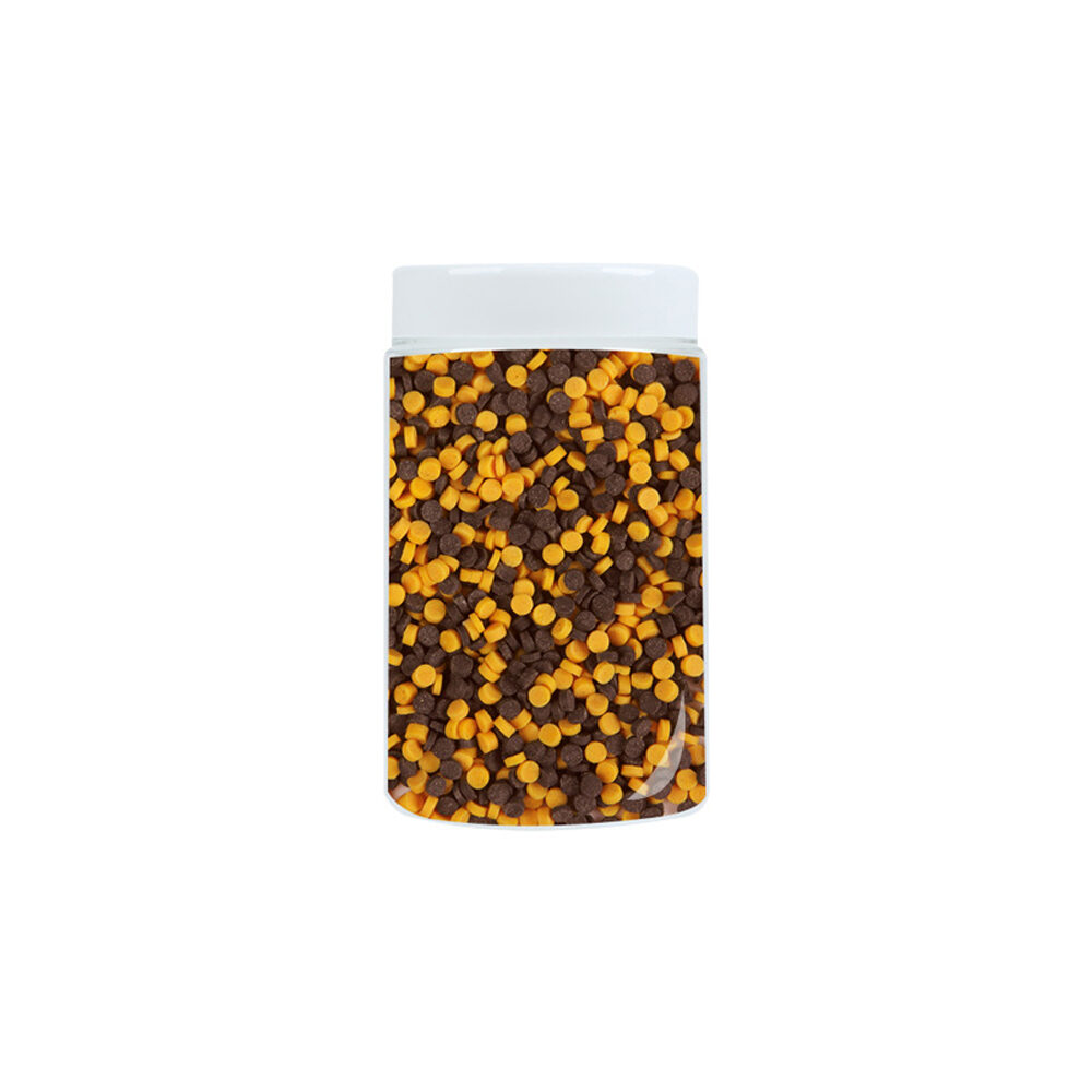 C/450G. CONFETTI ORANJE/ZW. 91079%