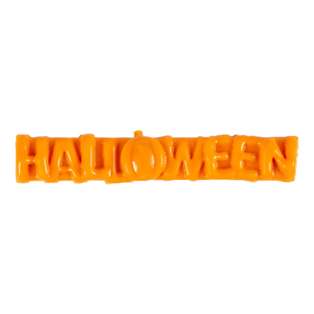 X24PC PLAQUE LETTRES HALLOWEEN L9 X 1,8CM CHOCOLAT ORANGE