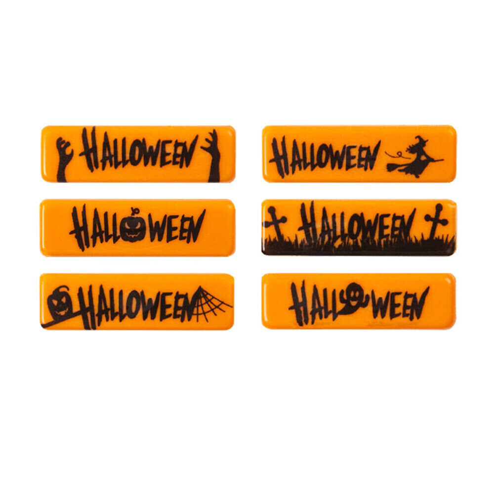 X100PC HALLOWEEN PLAQUE ORANGE CHOCOLATE  4.5 X 1.3CM91132
