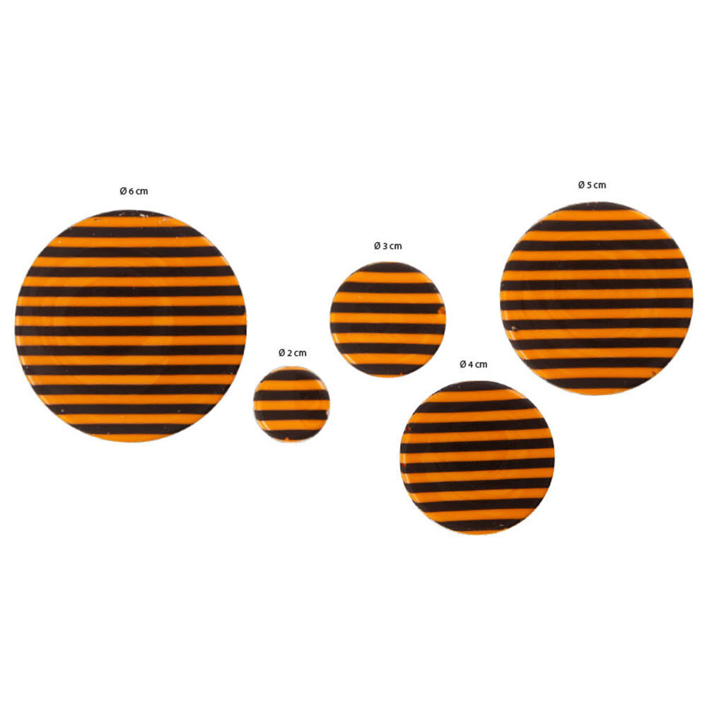 X75PC ASS.STRIPED ROUNDS BLACK/ORANGE CHOC. 91138