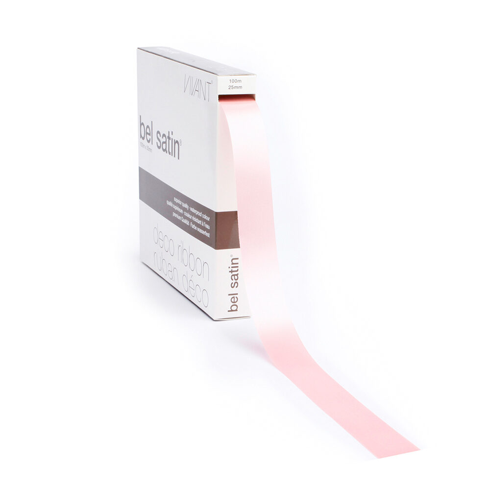 RIBBON BELSATIN/COL.10/L.PINK25MM_