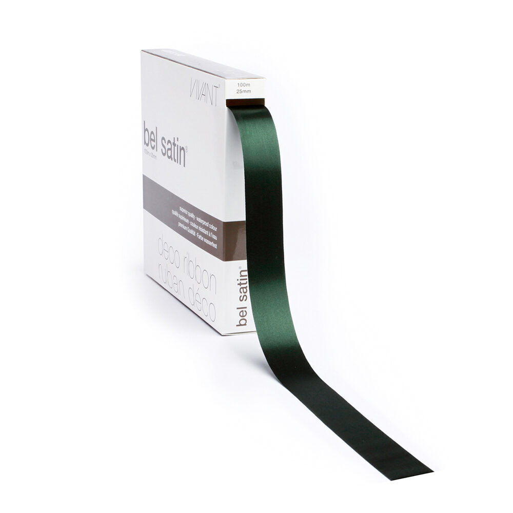 RIBBON BELSATIN/COL.69/DGREEN25MM_
