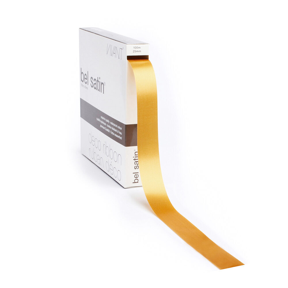 RIBBON BELSATIN/COL.51/GOLD  25MM_