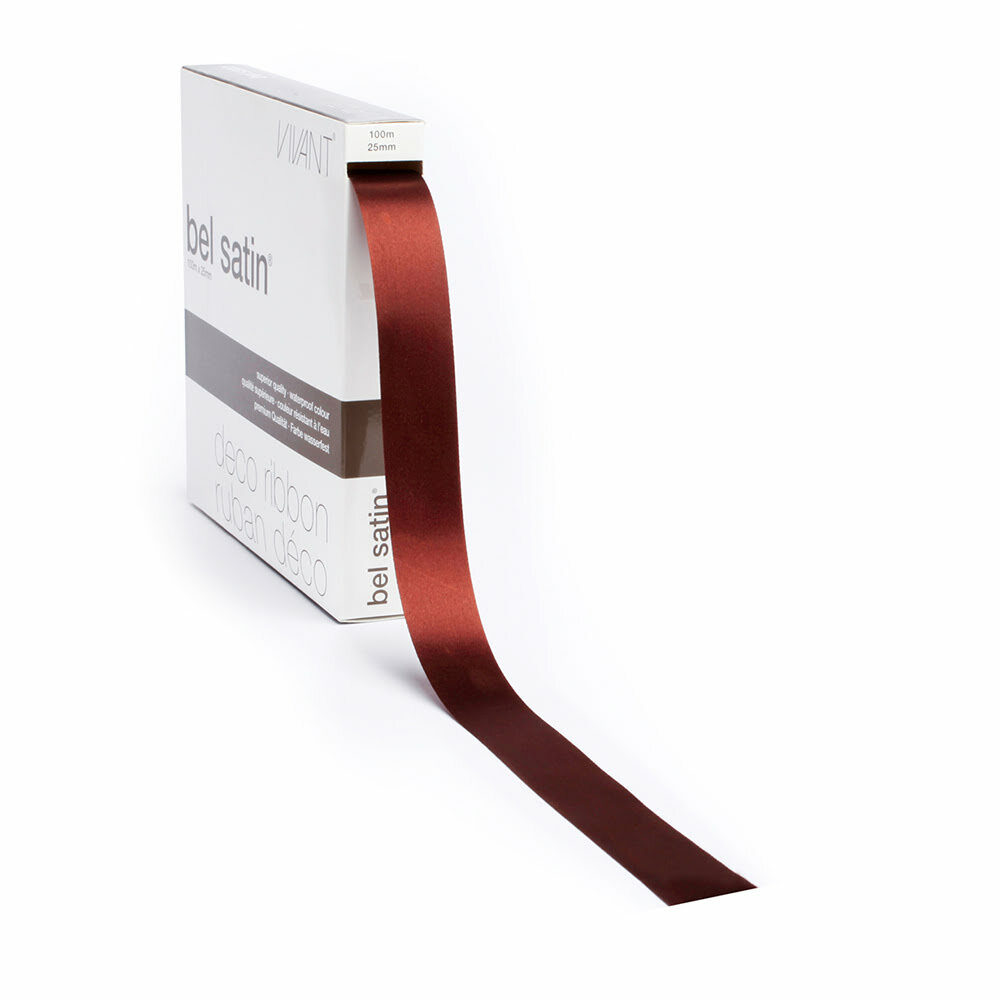 RIBBON BELSATIN/COL.75/BROWN 25MM_