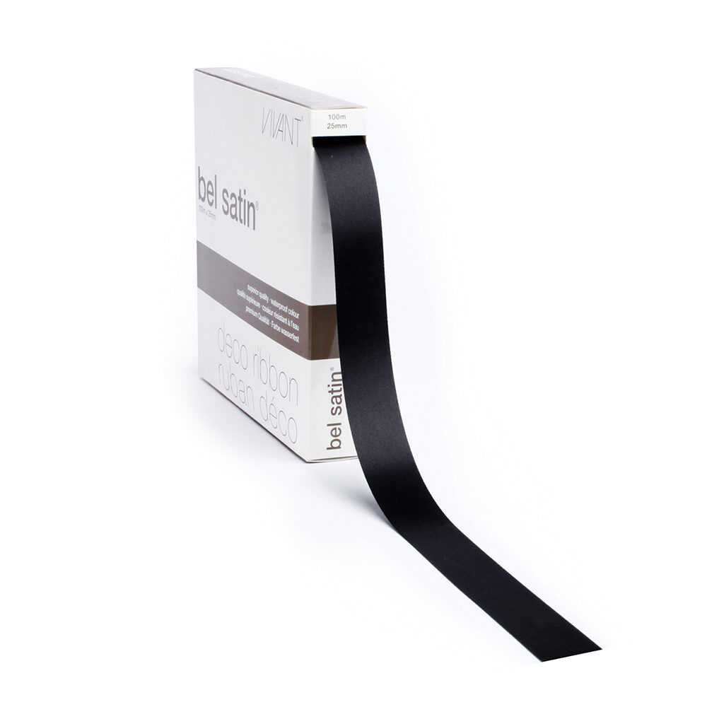 RIBBON BELSATIN/COL.85/BLACK 25MM_
