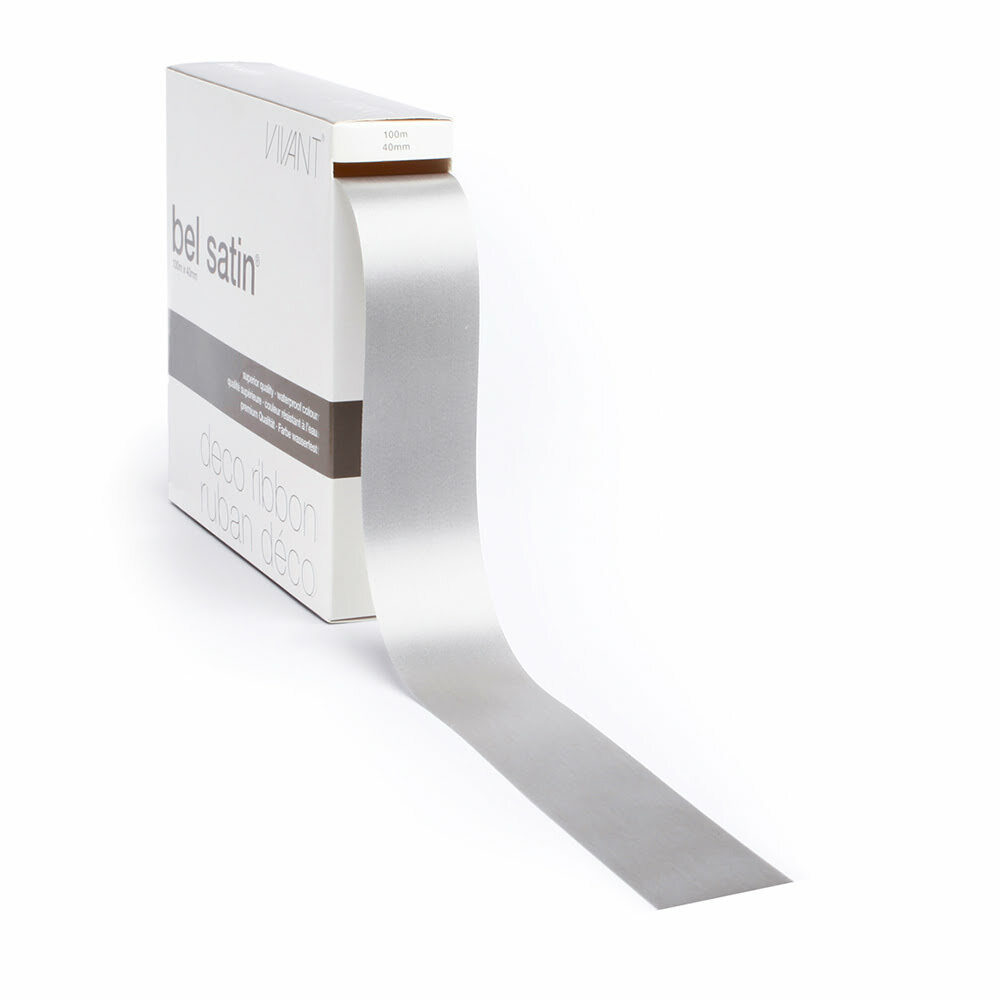 RIBBON BELSATIN/COL.80/GREY  40MM_