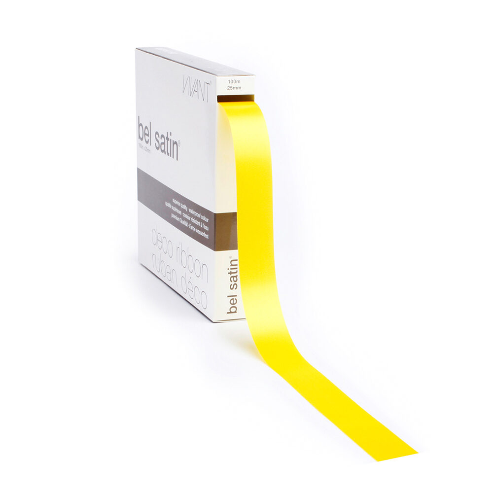 RIBBON BELSATIN/COLA55/YELLOW25MM_
