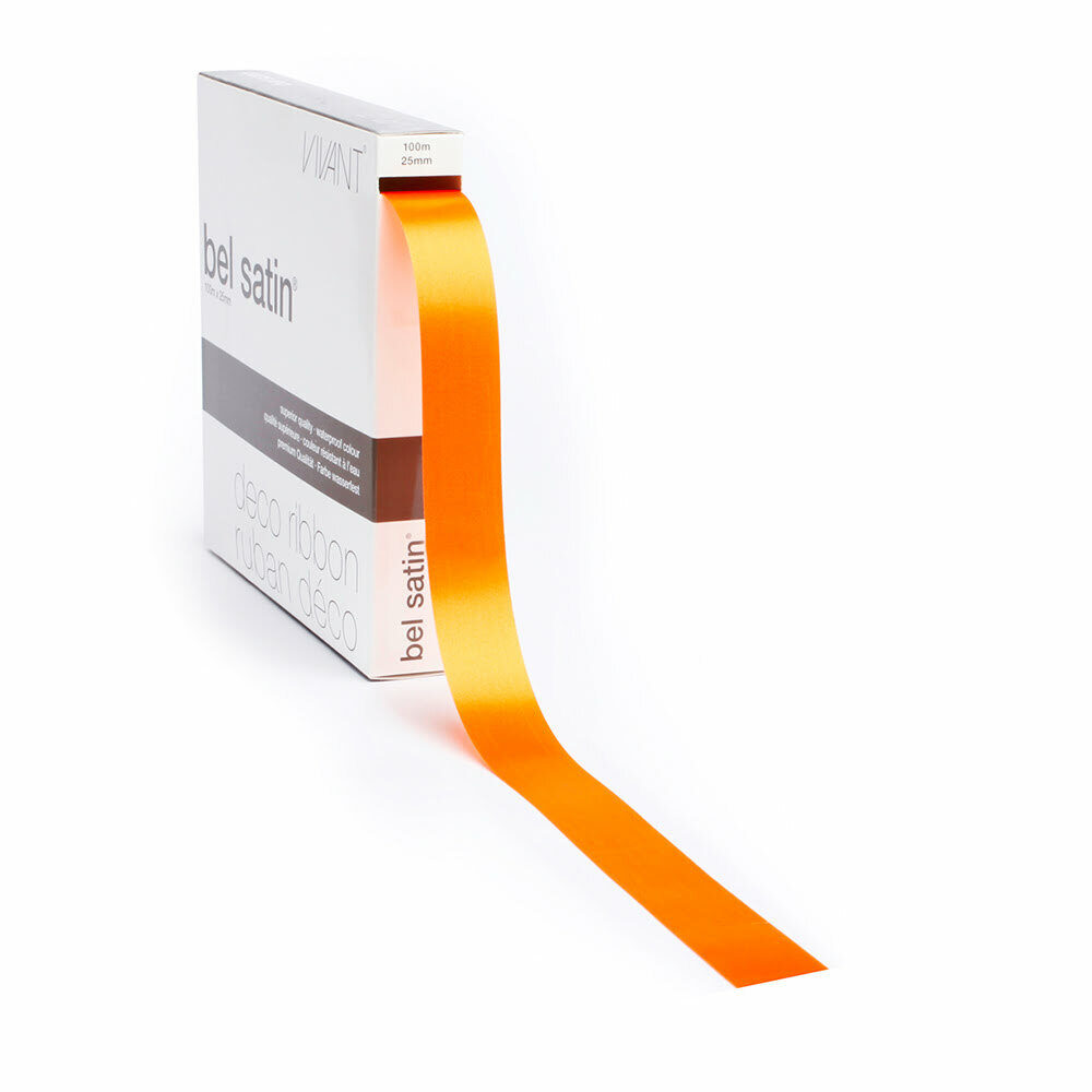 RIBBON BELSATIN/COLA57/ORANGE25MM_