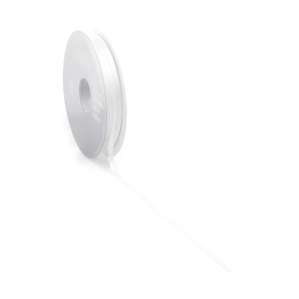XRIBBON DOUBLE FACE SATIN 3MM WHITE COL 00