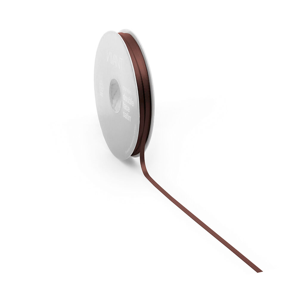 XLINT DOUBLE FACE SATIN 3MM DONKER BRUIN COL 76