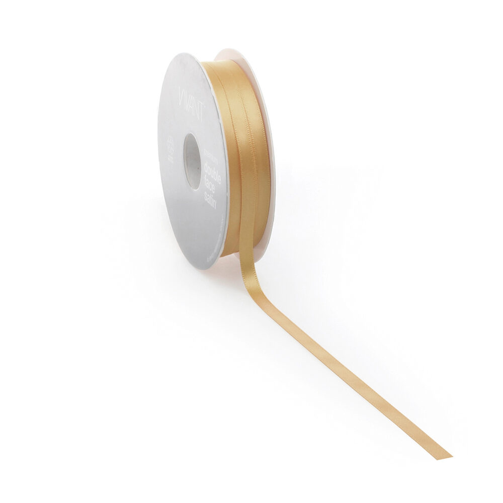 XRIBBON DOUBLE FACE SATIN 3MM GOLD COL 51