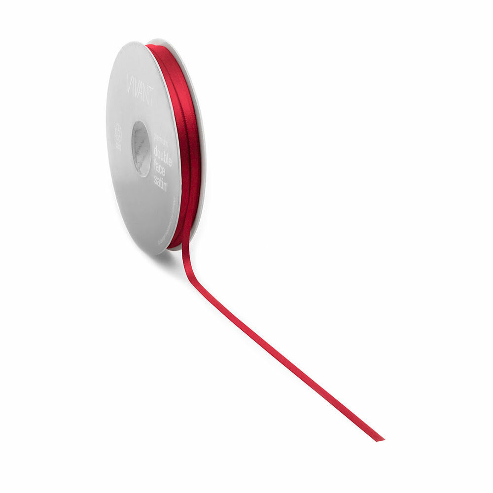 RIBBON DOUBLE FACE SATIN 3MM DARK RED COL21