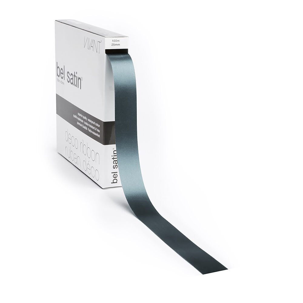 X1PC RIBBON BEL SATIN COL 48 STEEL BLUE 25MM