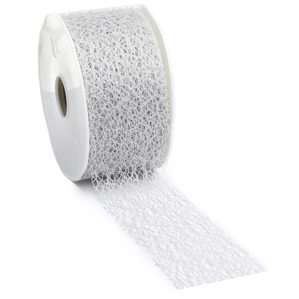 RUBAN CRISPY NET COL 82  FILET GRIS CLAIR 50MM