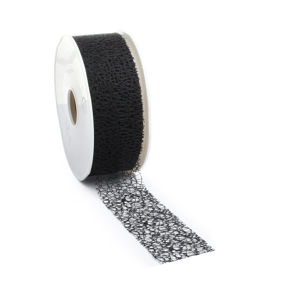 RUBAN CRISPY NET COL 85 BLACK      30MM