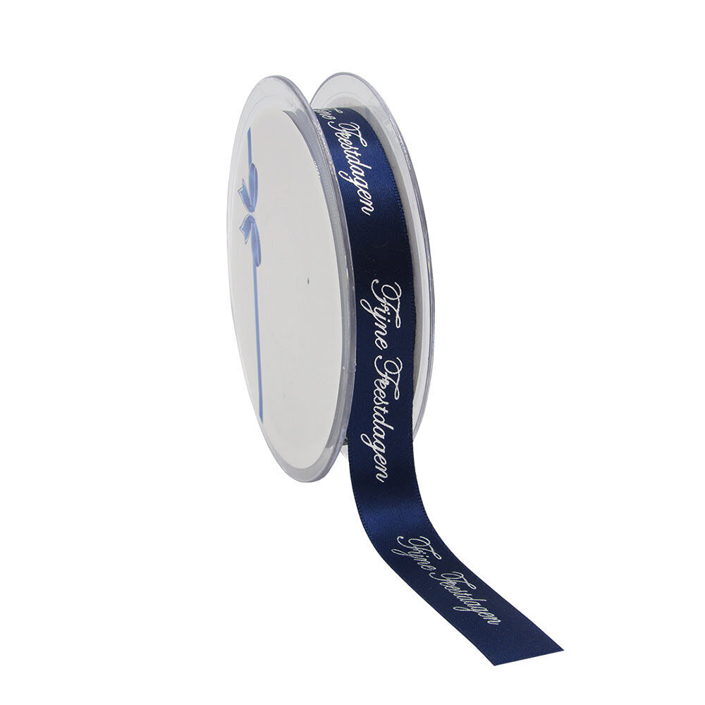 X1PC RUBAN FIJNE FEESTDAGEN NAVY BLUE 15MM