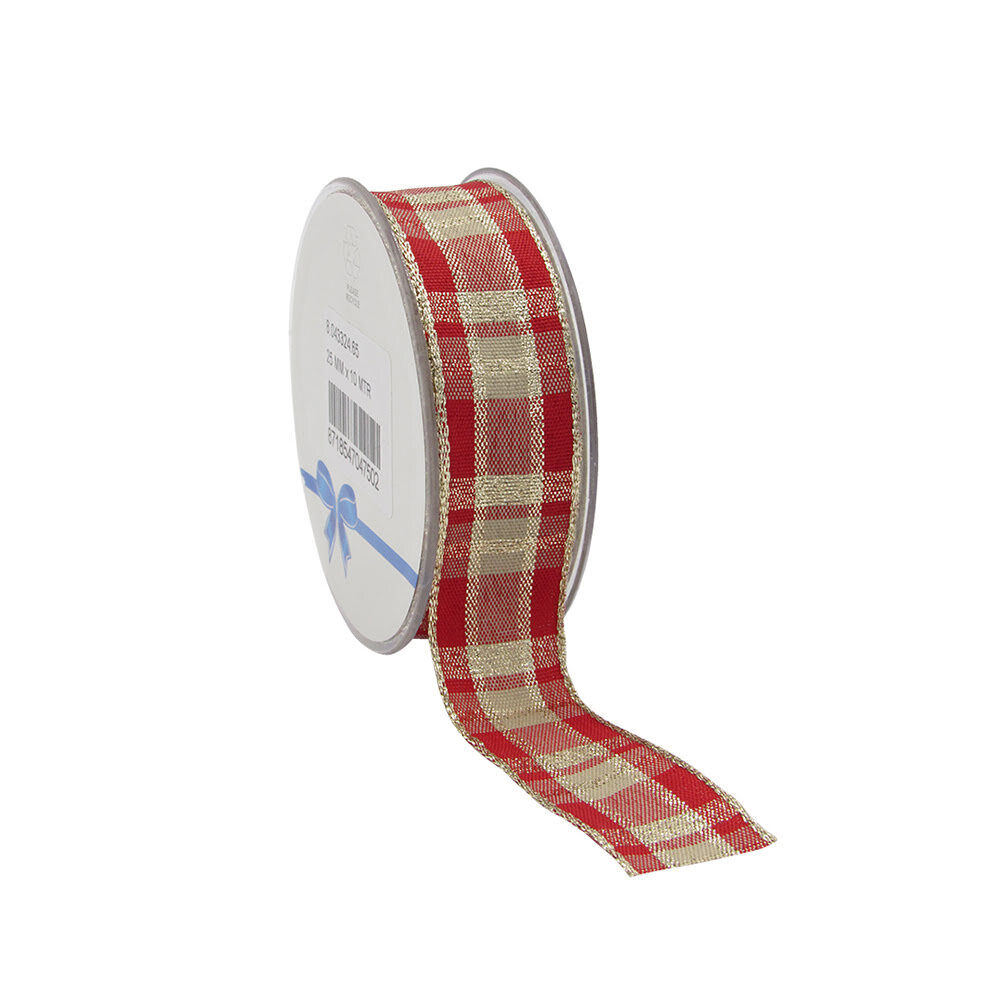 X1PC RIBBON CHRISTMAS TARTAN 25MM