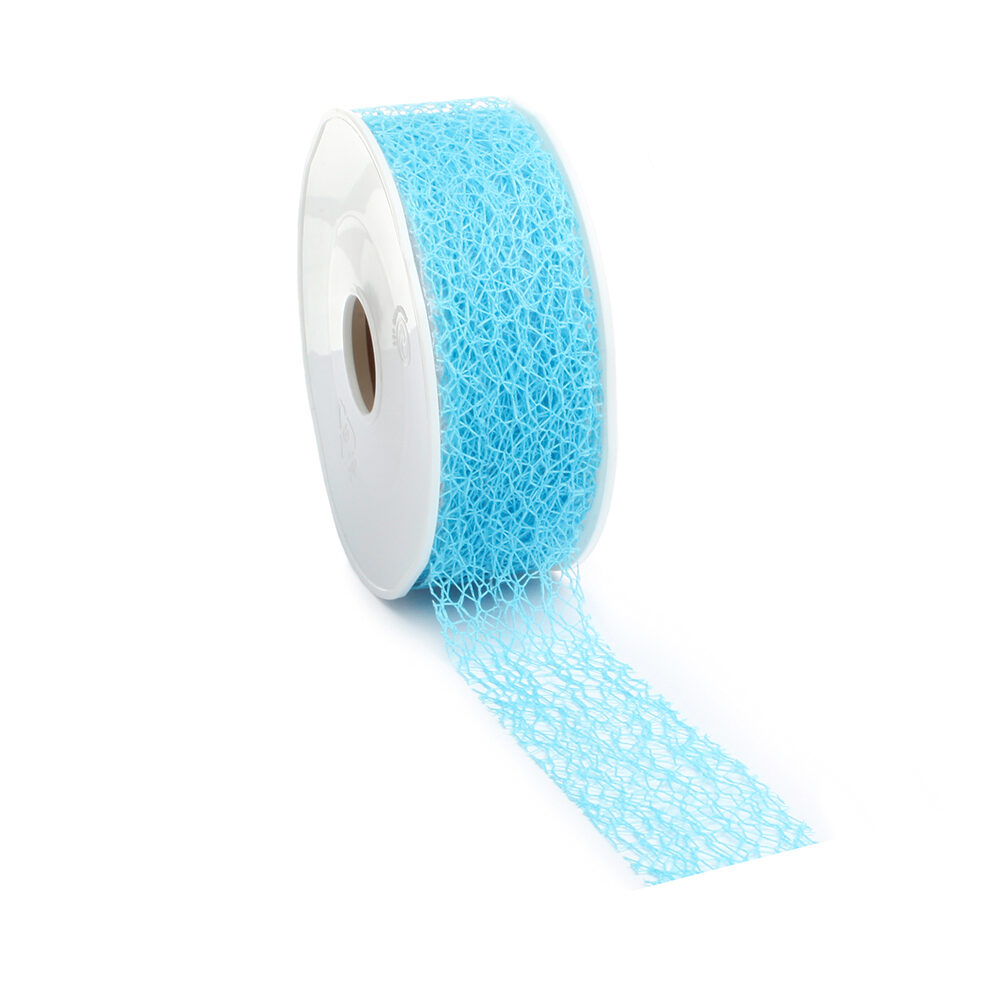 RUBAN CRISPY NET COL 43 TURQUOISE    30MM