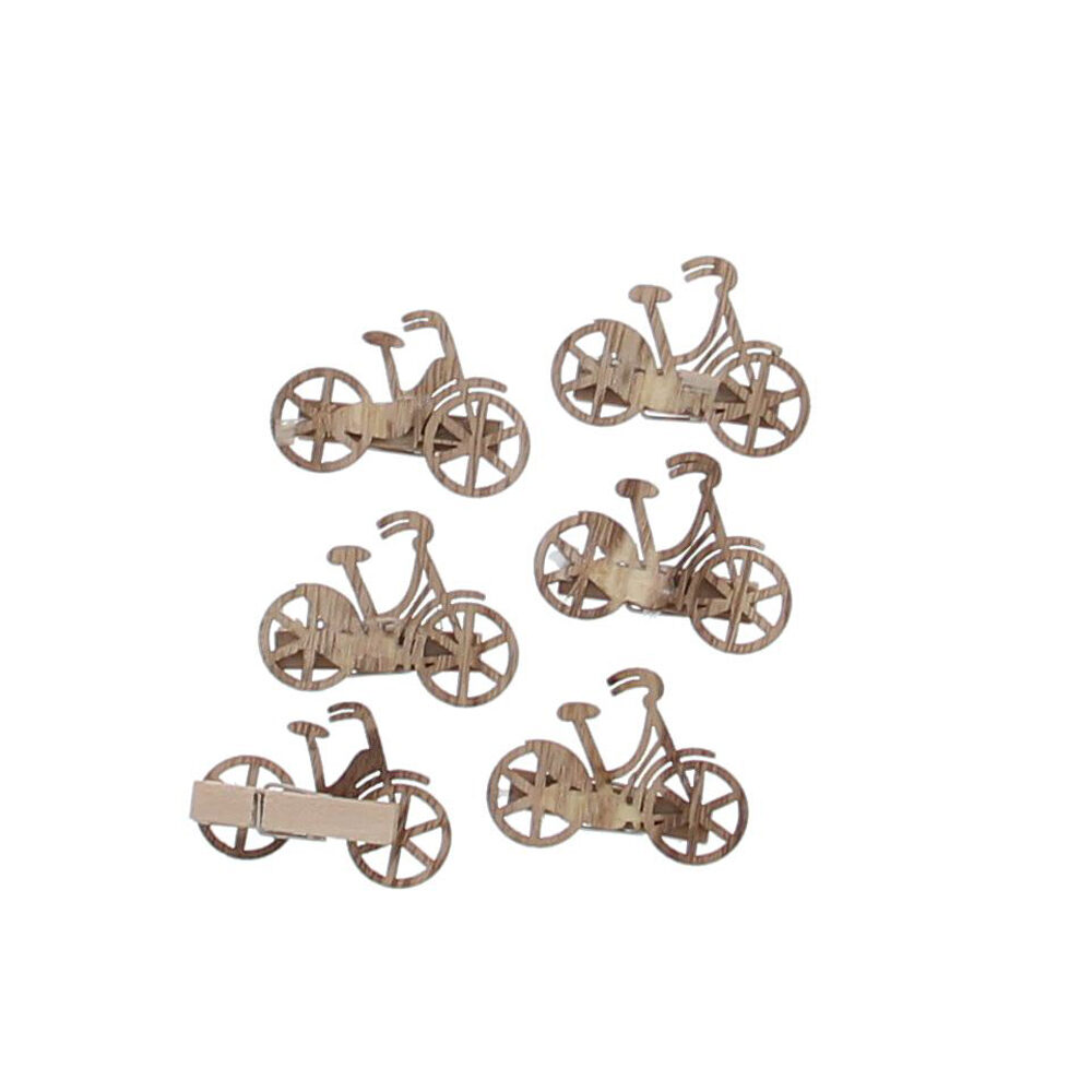 X6PC CLIP BICYCLE WOOD 3,5CM