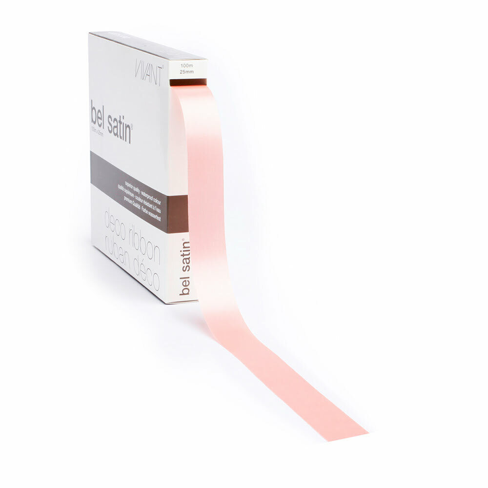 X1ST RIBBON BELSATIN/COL.A18/SALMON PINK 25MM